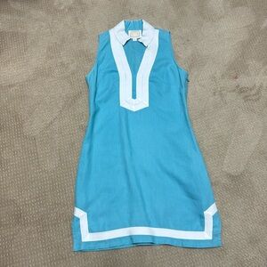 Blue linen dress - worn once - size XS